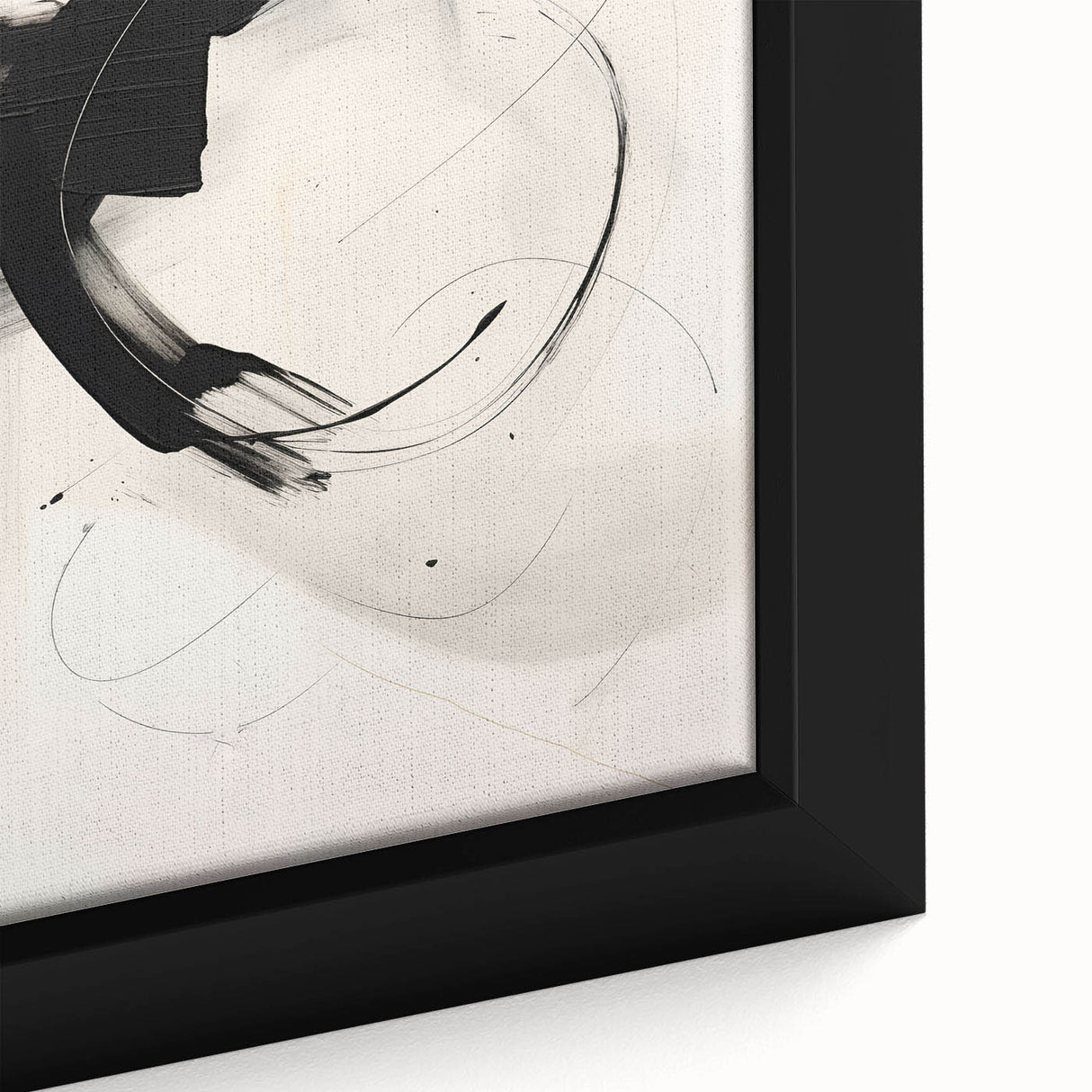 Close-up of a framed abstract minimalist wall art piece showcasing soft pastel colors and geometric shapes, adding a modern touch to home decor.