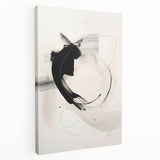 Stretched canvas wall art showcasing an abstract minimalist design with soft color gradients, framed in a sleek profile, perfect for modern decor.