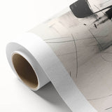 Abstract minimalist wall art print on rolled canvas showcasing soft pastel colors and geometric shapes, ideal for modern home decor and artistic interiors.