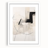 Abstract minimalist wall art design showcasing a sleek frame with a white mat, perfect for modern decor. Ideal for enhancing contemporary living spaces.