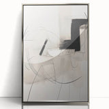 Framed acrylic wall art from the Abstract Minimalist Design 94 collection, featuring sleek silver tones and a contemporary aesthetic, ideal for modern home decor.