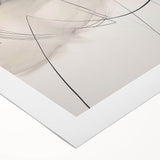 Abstract minimalist design wall art on rolled canvas, showcasing soft neutral tones and geometric shapes. Perfect for modern home decor, elegantly packaged for shipping.