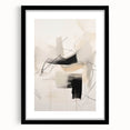 Minimalist black-framed wall art featuring an abstract design, enhancing modern decor with sleek lines and neutral tones, perfect for contemporary interiors.