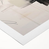 Abstract minimalist design wall art collection on rolled canvas, showcasing soft pastel colors and geometric patterns, ideal for modern home decor.