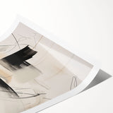 Abstract minimalist wall art featuring geometric shapes in soft pastel colors, elegantly rolled for easy display, perfect for modern home decor enthusiasts.