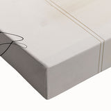 Close-up of an abstract minimalist design stretched canvas wall art piece, showcasing soft pastel colors and geometric shapes, perfect for modern decor.