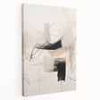 Abstract minimalist wall art featuring a geometric design in soft pastel colors, printed on stretched canvas with a side view showcasing the depth and texture of the artwork. Ideal for modern home decor, this piece adds a contemporary touch to any living space.