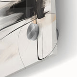 Close-up of an abstract minimalist wall art design on acrylic glass, showcasing soft pastel colors and geometric shapes, ideal for modern home decor.