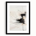 Abstract minimalist wall art collection featuring a sleek black frame and mat, showcasing a modern design. Ideal for contemporary decor and artistic expression in living spaces.