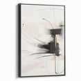 Framed abstract minimalist wall art in a sleek black frame, showcasing a contemporary design with soft color tones, perfect for modern home décor.