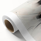 Abstract minimalist design rolled canvas wall art featuring geometric shapes and soft pastel colors, ideal for modern home decor, presented in a protective tube.