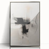 Framed abstract minimalist wall art design showcasing a silver-acrylic finish, perfect for modern decor. Ideal for enhancing contemporary interiors with elegance.