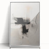 Framed acrylic wall art featuring an abstract minimalist design in soft pastel colors, showcasing a contemporary aesthetic ideal for modern interiors.