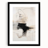 Abstract minimalist wall art design featuring a black frame and mat, showcasing a modern aesthetic suitable for contemporary decor. Perfect for enhancing living spaces with elegance.