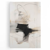 Abstract minimalist wall art design featuring soft pastel colors and geometric shapes on a stretched canvas, ideal for modern home decor and interior design.