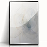 Framed abstract minimalist wall art design featuring a sleek black acrylic front, ideal for modern decor, enhancing any living space with its contemporary elegance.