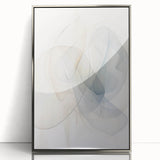 Framed abstract minimalist wall art from the '99 Collection' featuring a sleek silver design, showcasing geometric patterns and contemporary aesthetics, perfect for modern decor.