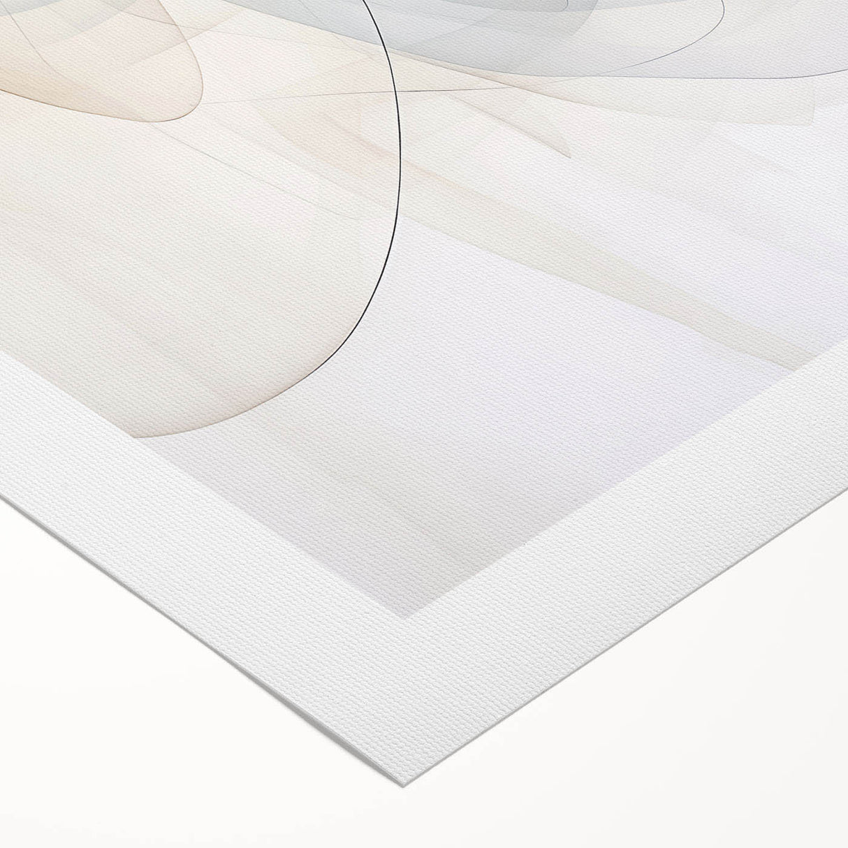 Abstract minimalist wall art design featuring soft pastel colors and geometric shapes, printed on rolled canvas for modern home decor. Ideal for adding a touch of sophistication to any interior space.