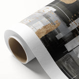 Abstract modern wall art design on rolled canvas, showcasing vibrant colors and dynamic shapes, perfect for contemporary home decor.