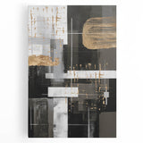 Abstract modern wall art collection featuring vibrant colors and dynamic shapes on stretched canvas, ideal for contemporary home decor.