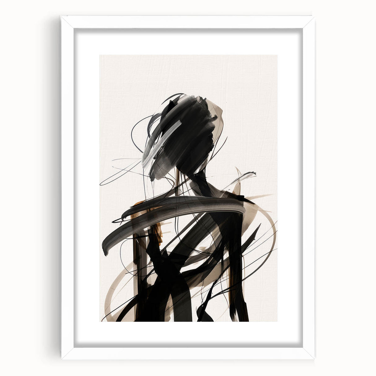 Abstract modern wall art collection featuring a framed piece with a white mat, showcasing vibrant geometric shapes in bold colors, perfect for contemporary decor.