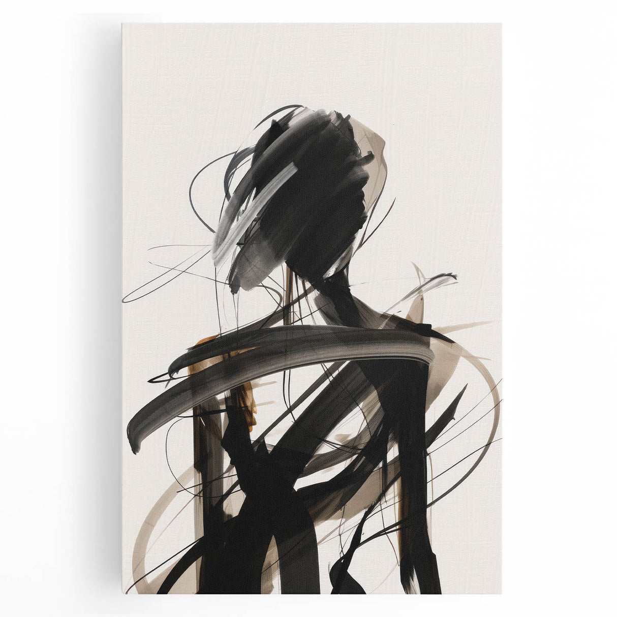 Abstract modern wall art collection featuring vibrant colors and geometric shapes, printed on stretched canvas with a sleek front view display.