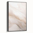 Framed abstract modern wall art showcasing a black and white design, displayed at an angle to highlight its sleek edges, perfect for contemporary decor.