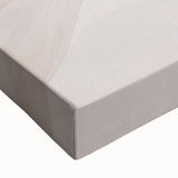 Close-up of a stretched canvas showcasing an abstract modern design with vivid colors and intricate patterns, perfect for enhancing contemporary home decor.