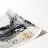 Abstract modern wall art print showcasing vibrant colors and geometric shapes, rolled and ready for framing, perfect for contemporary decor.