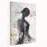 Abstract modern design wall art collection displayed on stretched canvas, showcasing vibrant colors and geometric shapes for contemporary decor.