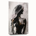 Abstract modern wall art collection displayed in acrylic glass, showcasing vibrant colors and geometric shapes, elegantly held with metal pins.