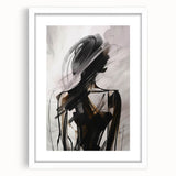 Framed abstract modern wall art design in a sleek white frame, showcasing vibrant colors and geometric shapes, ideal for contemporary decor.
