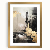 Elegant abstract modern wall art collection framed in a gold mat, showcasing a vibrant geometric design that adds sophistication to any decor.