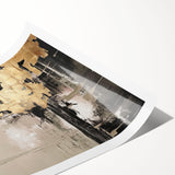 Abstract modern wall art print featuring vibrant colors and geometric shapes, rolled and ready for framing, ideal for contemporary home decor.