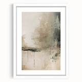 Modern abstract wall art collection featuring a sleek white frame and mat, showcasing vibrant geometric designs that enhance contemporary decor.