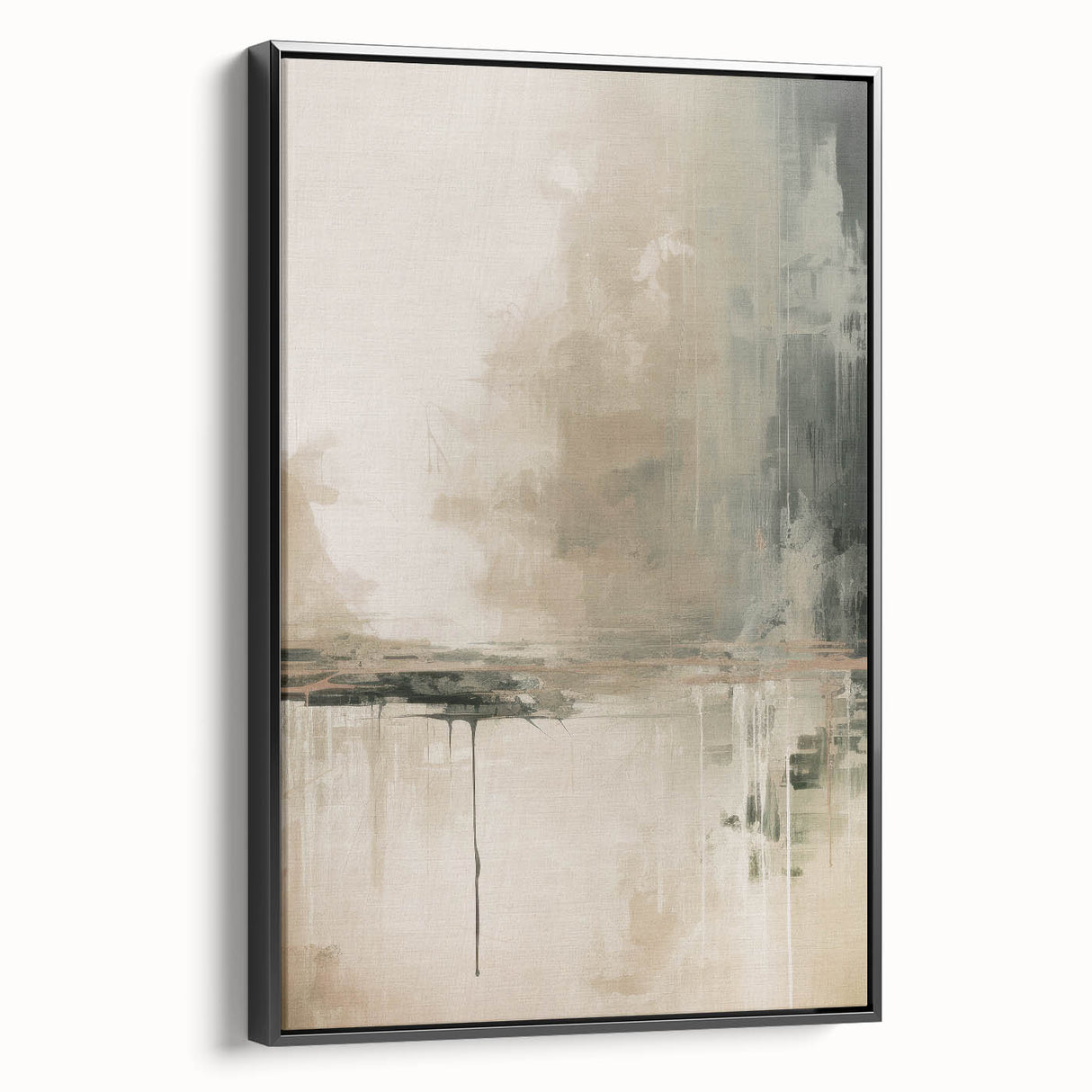 Framed abstract modern wall art design showcasing a geometric pattern in black and white, adding contemporary elegance to any space.