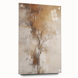 Abstract modern wall art collection displayed in a side view, showcasing vibrant acrylic glass panels with colorful geometric designs and mounting pins.