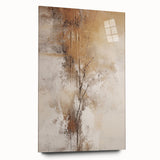 Abstract modern wall art collection displayed in a sleek acrylic glass frame, showcasing vibrant colors and geometric patterns in a side view, ideal for contemporary decor.
