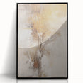 Framed abstract modern wall art collection showcasing bold colors and geometric shapes, presented in a sleek black frame for contemporary decor.