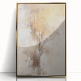 Framed abstract modern wall art collection featuring vibrant gold and acrylic design, elegantly displayed against a neutral background.