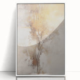 Framed abstract modern wall art collection featuring vibrant colors and geometric shapes in a sleek white frame, ideal for contemporary decor.