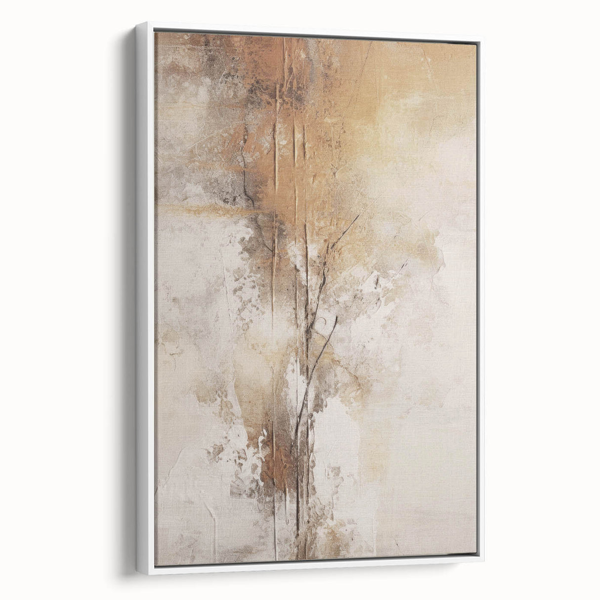 Framed abstract modern wall art collection showcasing vibrant geometric shapes in bold colors, displayed from a white side view.