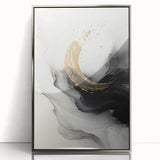 Framed abstract modern wall art in a sleek silver finish, showcasing vibrant colors and geometric patterns, ideal for contemporary decor.