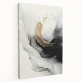 Stretched canvas wall art showcasing a vibrant abstract modern design with bold colors and dynamic shapes, perfect for contemporary decor.