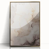 Framed abstract modern wall art featuring a gold-acrylic design with a sleek front view, ideal for contemporary home decor.