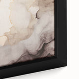 Close-up of a modern abstract wall art print showcasing vibrant colors and geometric shapes, elegantly framed for contemporary decor.