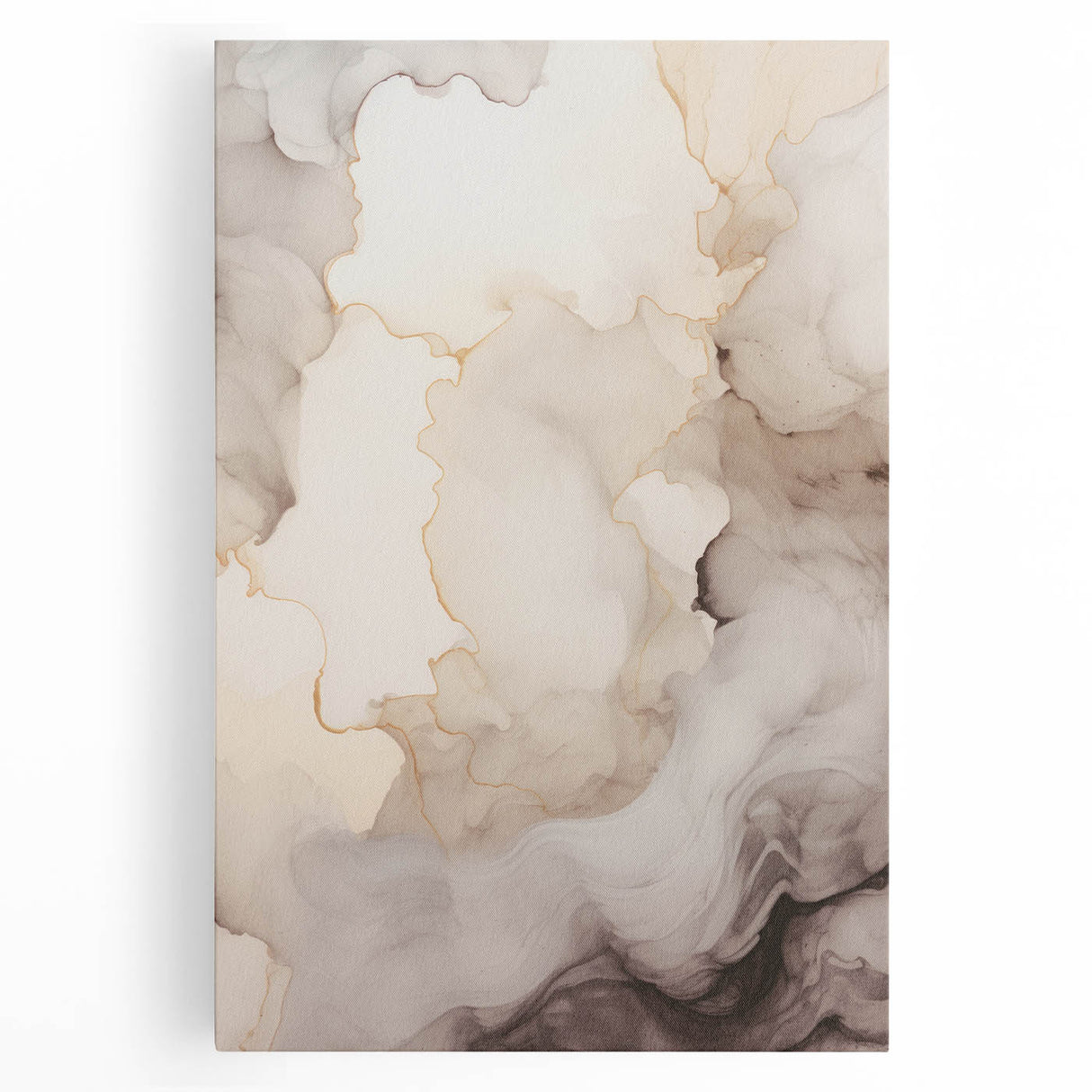 Abstract modern wall art collection displayed on stretched canvas, showcasing vibrant colors and geometric shapes, perfect for contemporary decor.