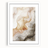 Framed abstract modern wall art featuring a vibrant geometric design in bold colors, set in a sleek white frame with a mat.