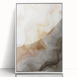 Framed abstract modern wall art collection showcasing vibrant colors and geometric shapes, displayed with a sleek white frame for contemporary decor.