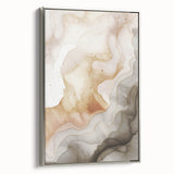 Framed abstract modern wall art in silver, showcasing vibrant colors and dynamic shapes, perfect for contemporary home decor.